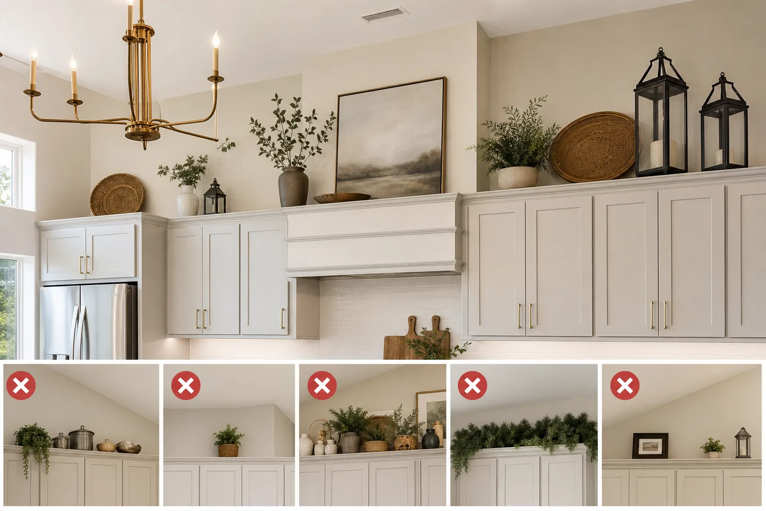 Common Above-Cabinet Decorating Mistakes to Avoid — Above Kitchen Cabinet Decor Ideas for High Ceilings