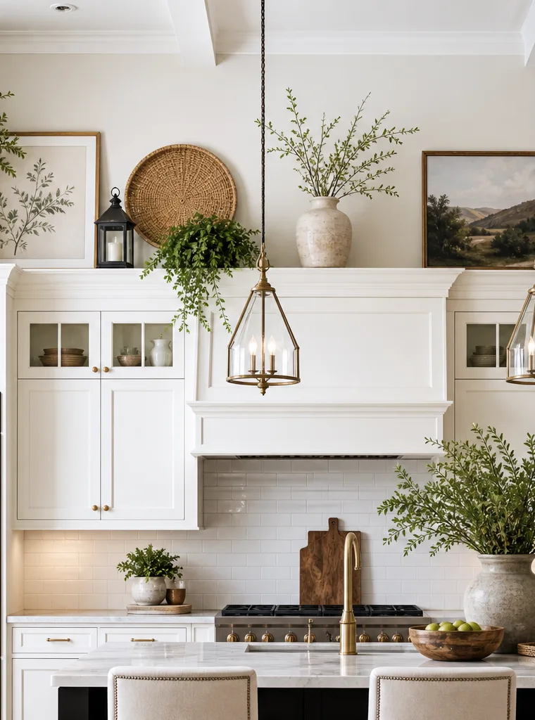 Above Kitchen Cabinet Decor Ideas for High Ceilings: 18 Stylish Ways to Fill the Space