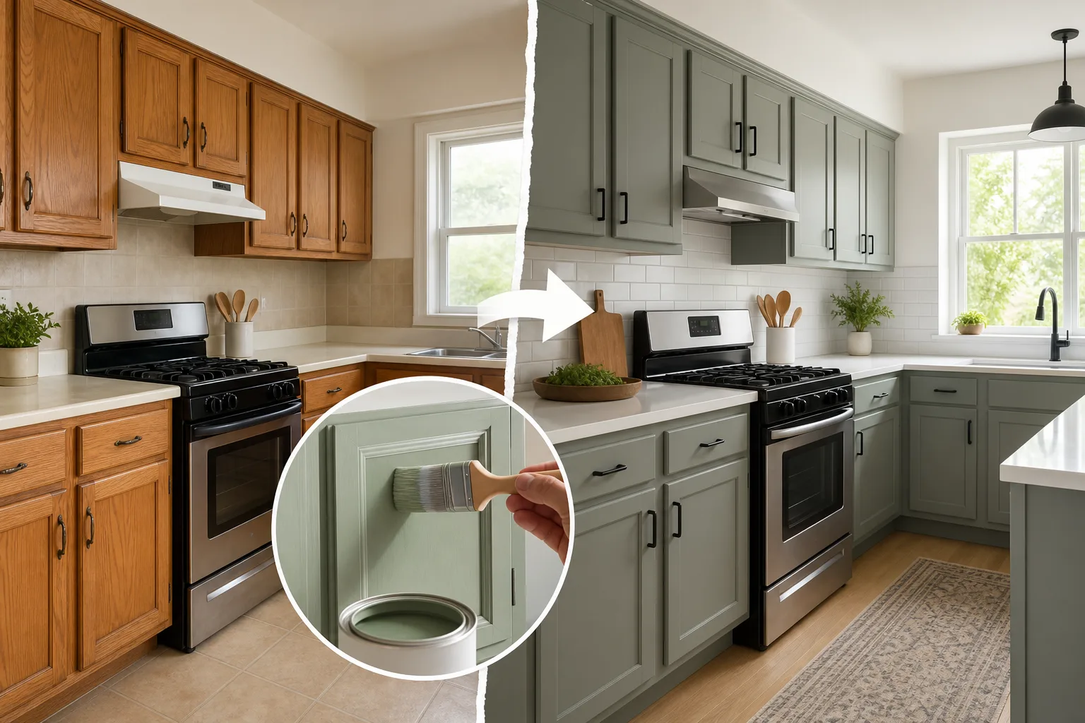 1. Paint Cabinets Instead of Replacing Them — budget kitchen makeover ideas