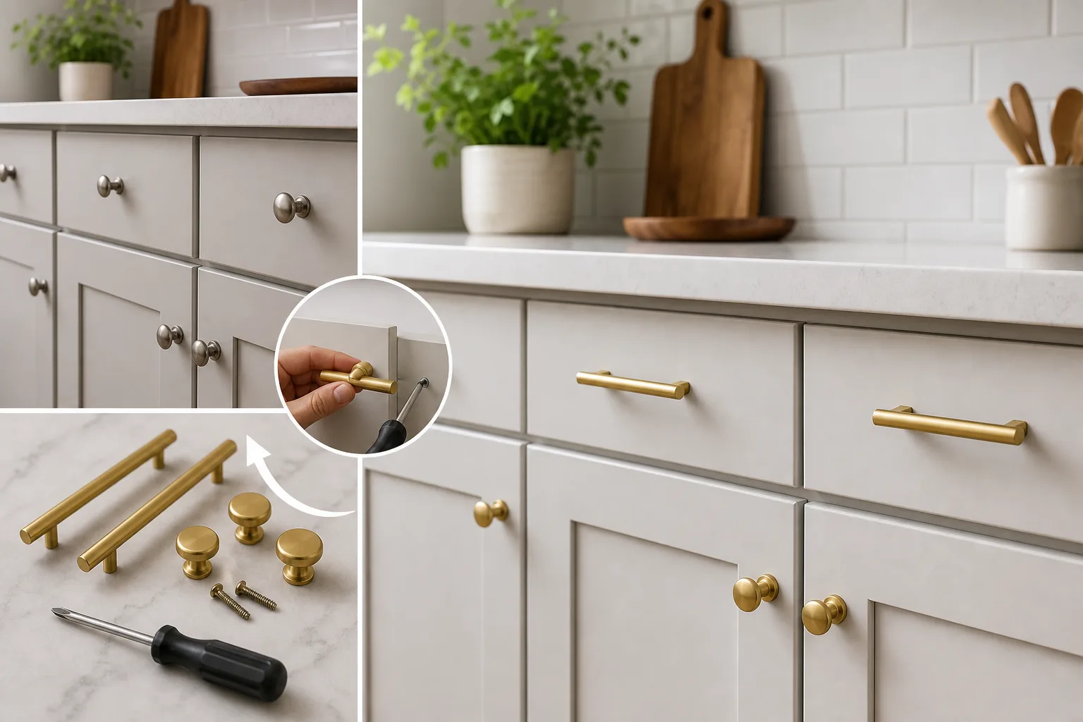 2. Replace Cabinet Hardware for an Instant Refresh — budget kitchen makeover ideas