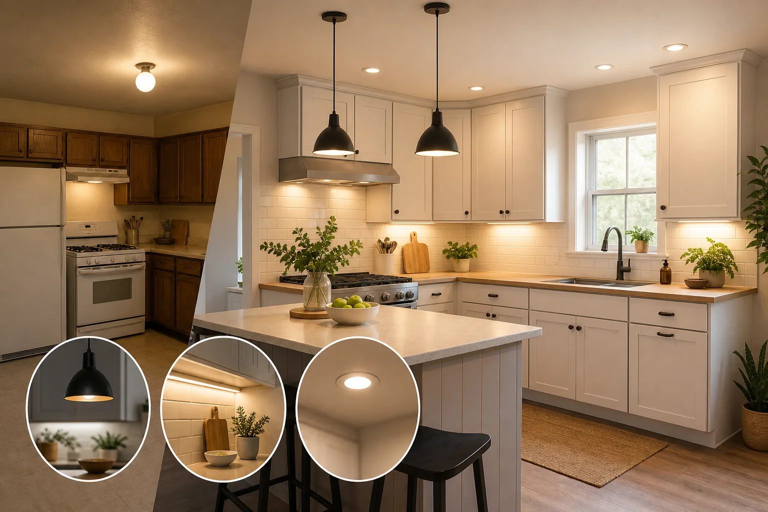 4. Make Lighting Work Harder — budget kitchen makeover ideas