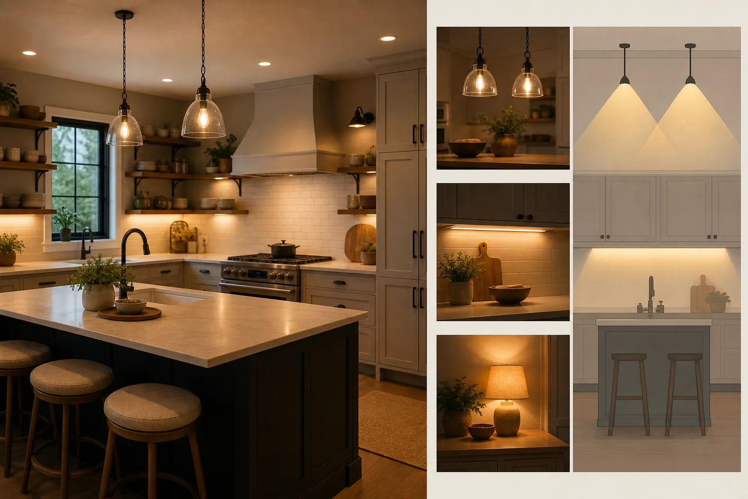 1. Layer Your Lighting Instead of Using One Ceiling Fixture — Cozy Kitchen Lighting Ideas