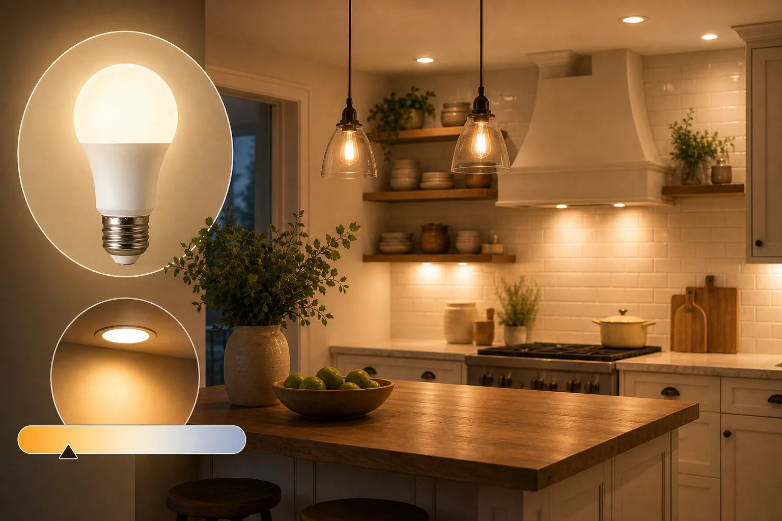 2. Choose Warm White LED Bulbs — Cozy Kitchen Lighting Ideas