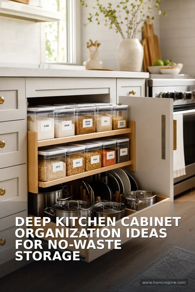 Deep Kitchen Cabinet Organization Ideas for No-Waste Storage