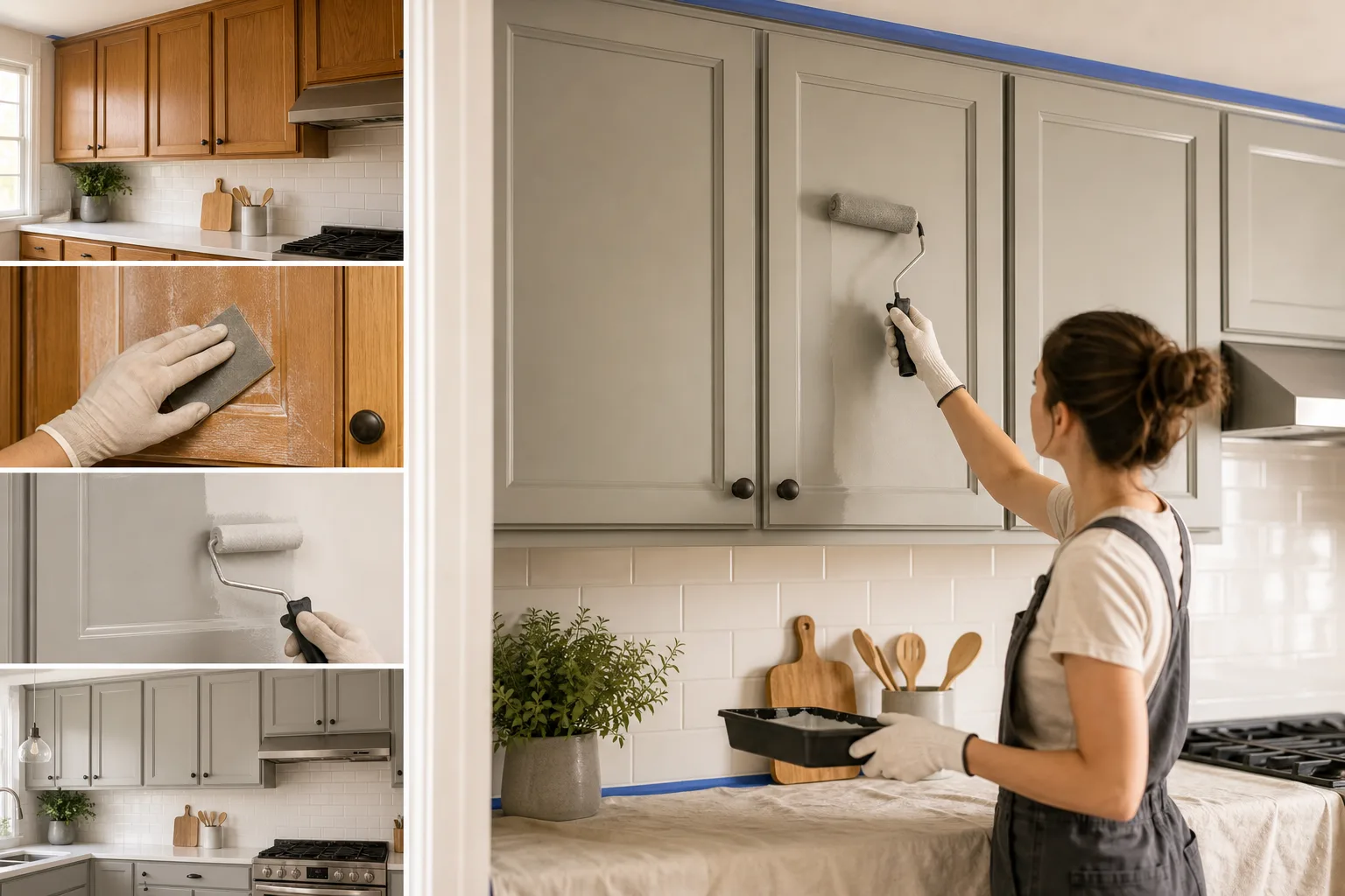 1. Paint or Refinish the Cabinet Doors — How to Update a Kitchen Without Replacing Cabinets