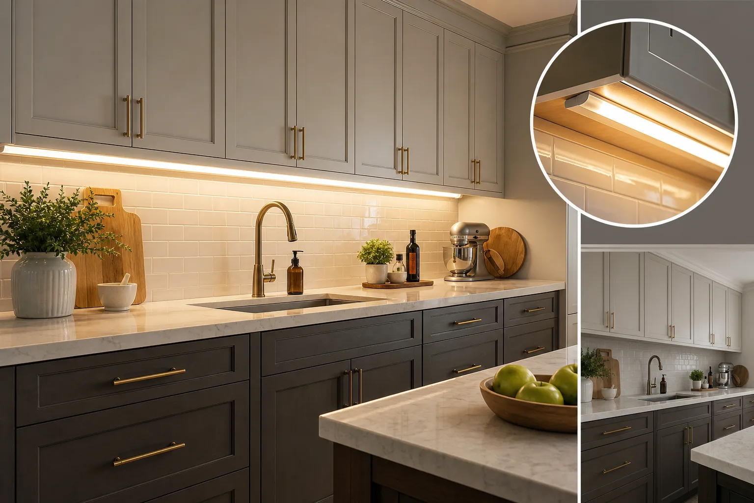 2. Add Under-Cabinet Lighting — kitchen cabinet makeover without painting