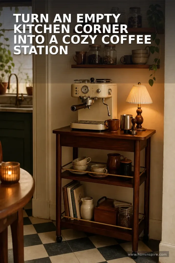 Turn an Empty Kitchen Corner Into a Cozy Coffee Station