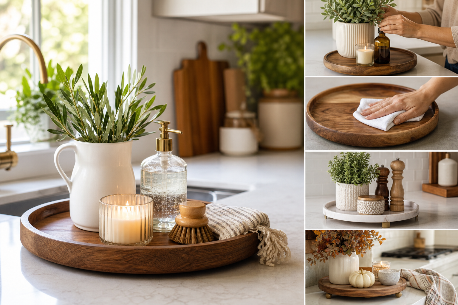How to Keep a Kitchen Counter Tray Looking Good — kitchen counter tray decor ideas