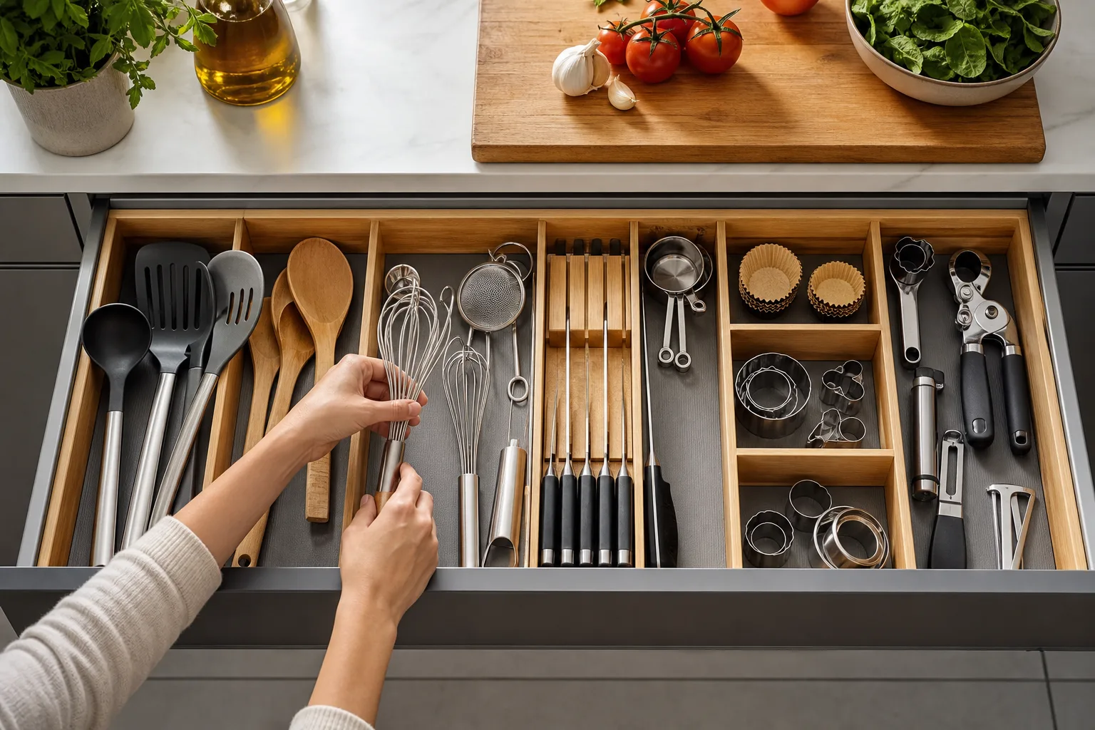 2. Create Zones Based on How You Cook — kitchen drawer organization ideas