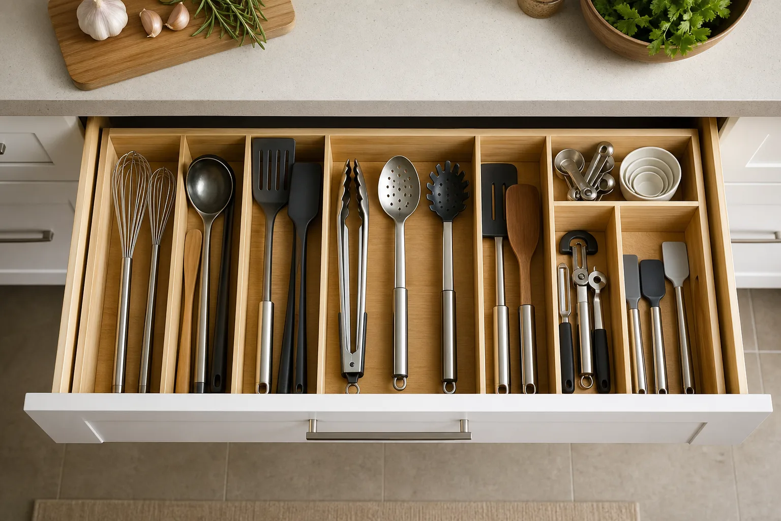 5. Organize Cooking Tools by Length and Function — kitchen drawer organization ideas