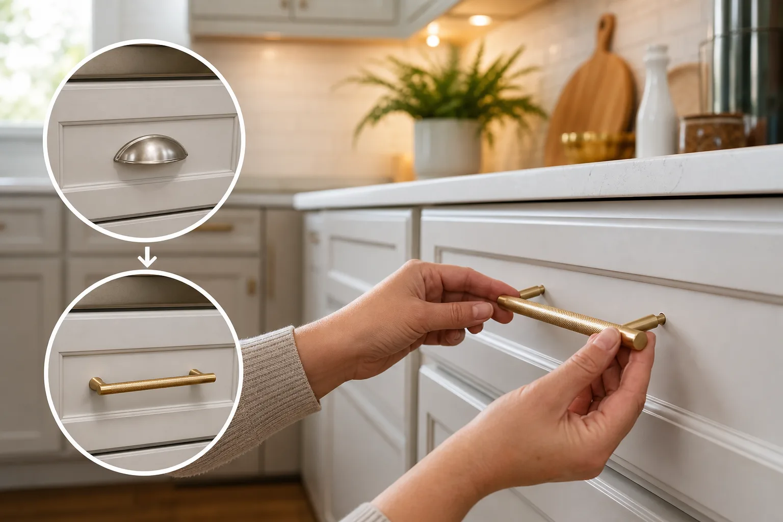 2. Replace Hardware for an Instant Upgrade — Kitchen Makeover Ideas Without Replacing the Cabinets