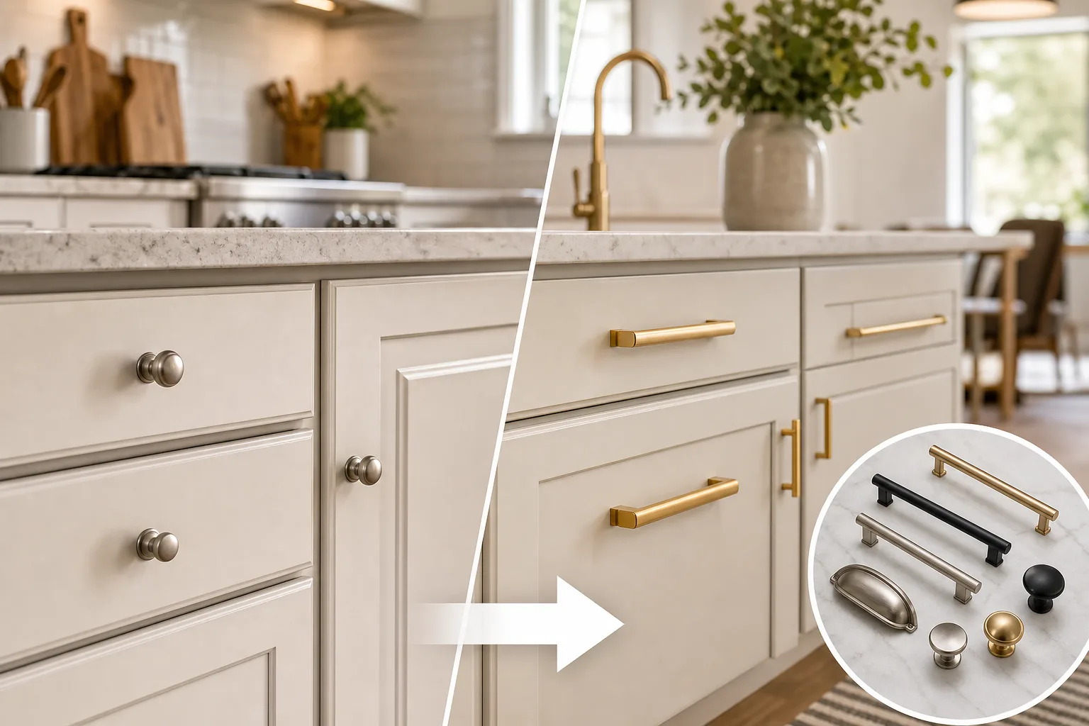 2. Replace Hardware for an Instant Style Shift — Kitchen Makeover Without Renovation