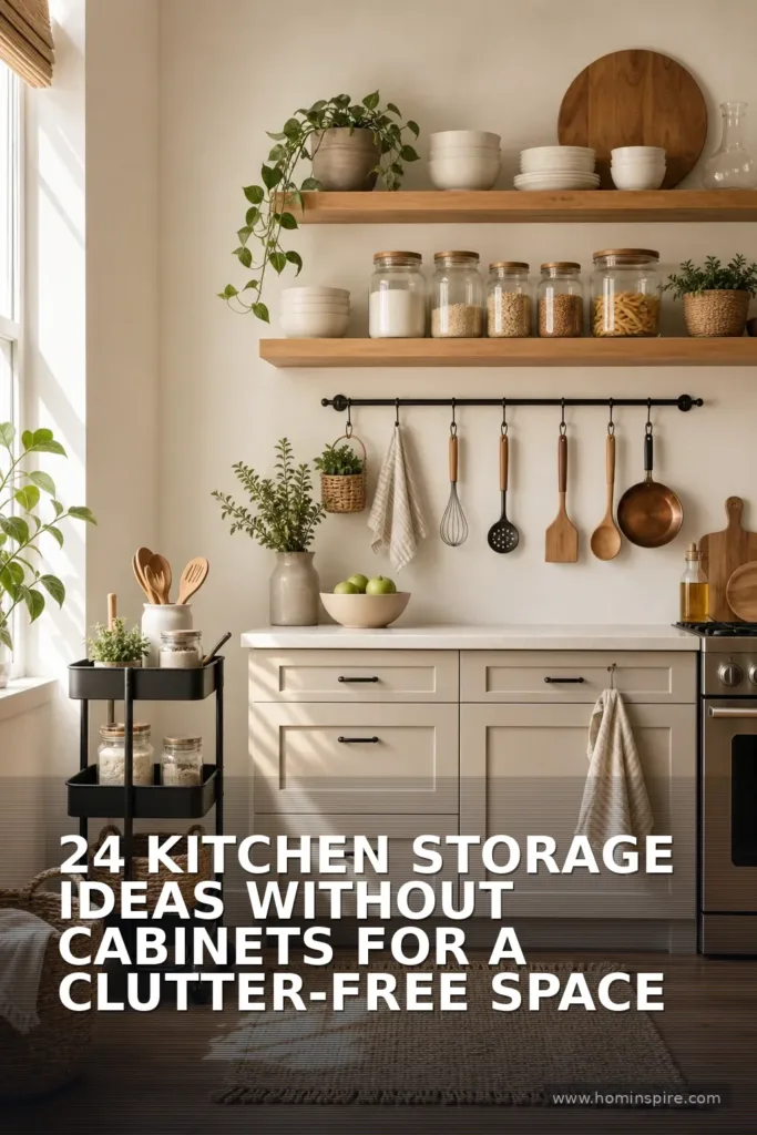 24 Kitchen Storage Ideas Without Cabinets for a Clutter-Free Space