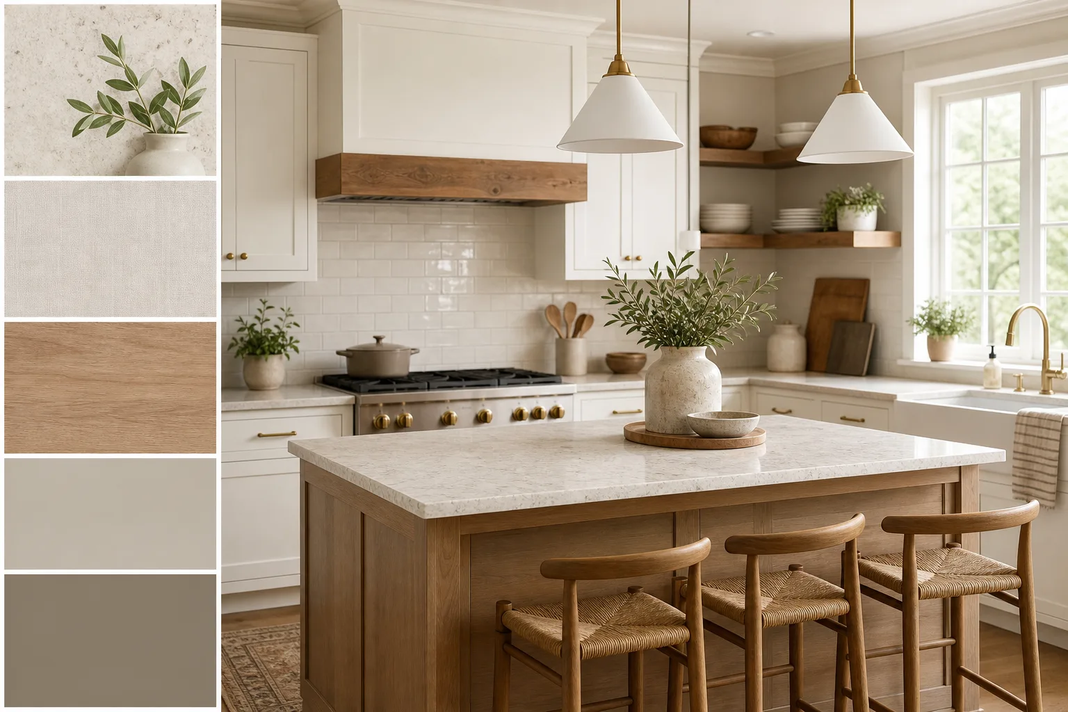 1. Begin With a Warm, Layered Neutral Palette — modern farmhouse kitchen decor ideas