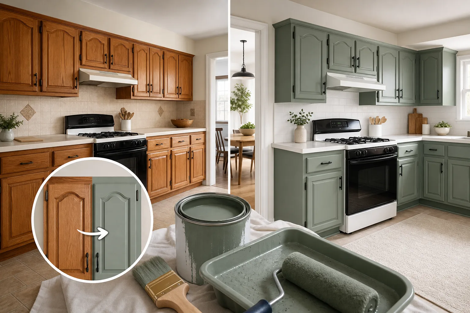 2. Paint Dated Cabinets Instead of Replacing Them — Outdated Kitchen Makeover Ideas on a Budget