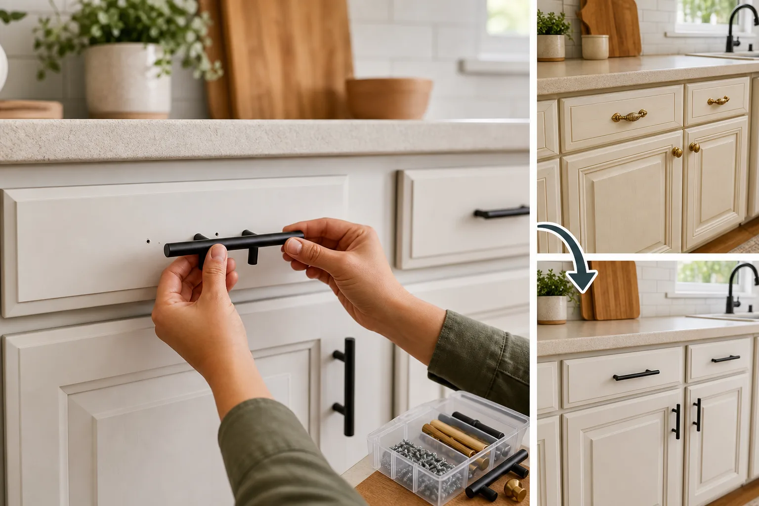 3. Replace Cabinet Hardware for an Instant Update — Outdated Kitchen Makeover Ideas on a Budget