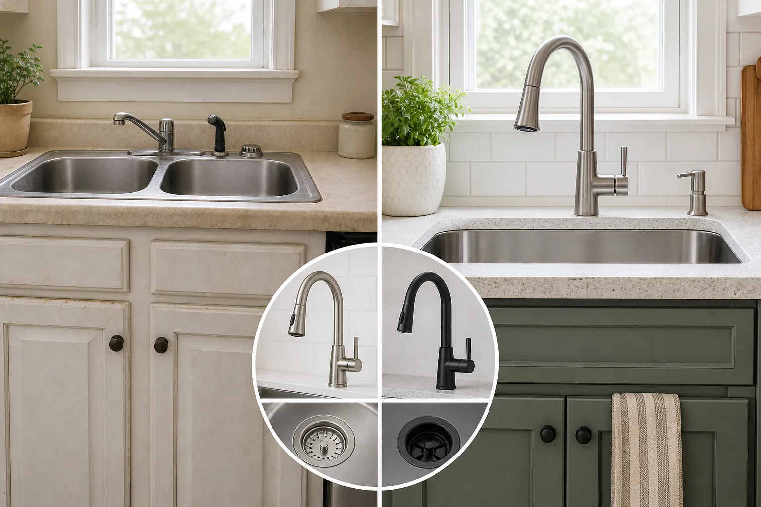 4. Update the Faucet and Sink Details — Outdated Kitchen Makeover Ideas on a Budget