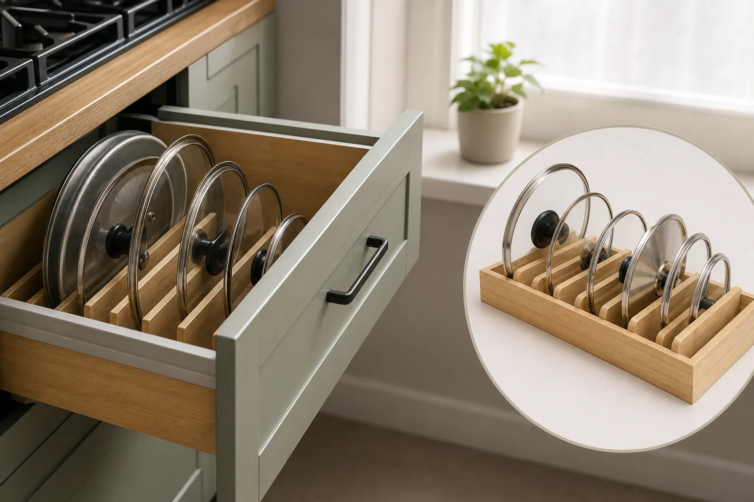 5. Create a Dedicated Lid Drawer — Pots and Pans Storage Ideas for Small Kitchens