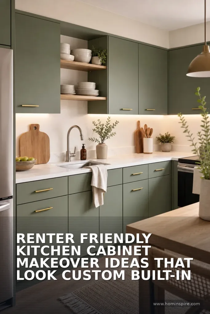 Renter Friendly Kitchen Cabinet Makeover Ideas That Look Custom Built-In