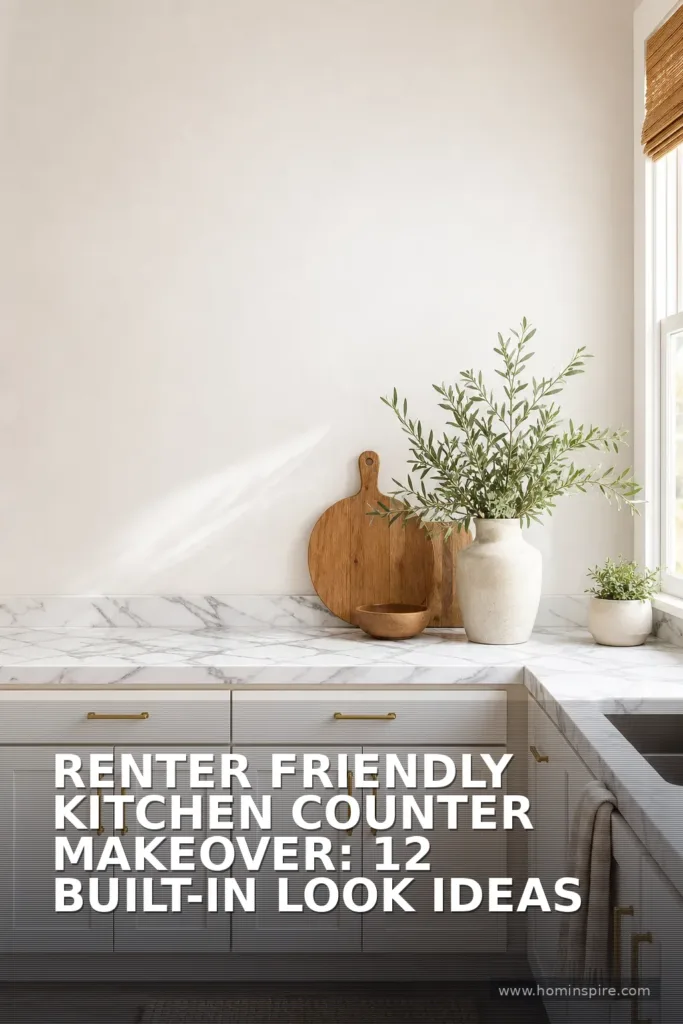 Renter Friendly Kitchen Counter Makeover: 12 Built-In Look Ideas