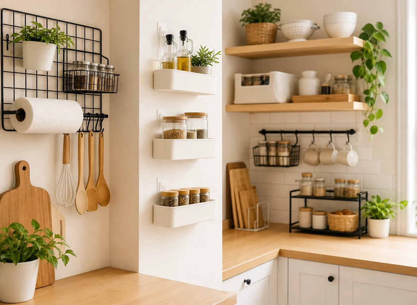 Renter Friendly Kitchen Storage Ideas Without Drilling