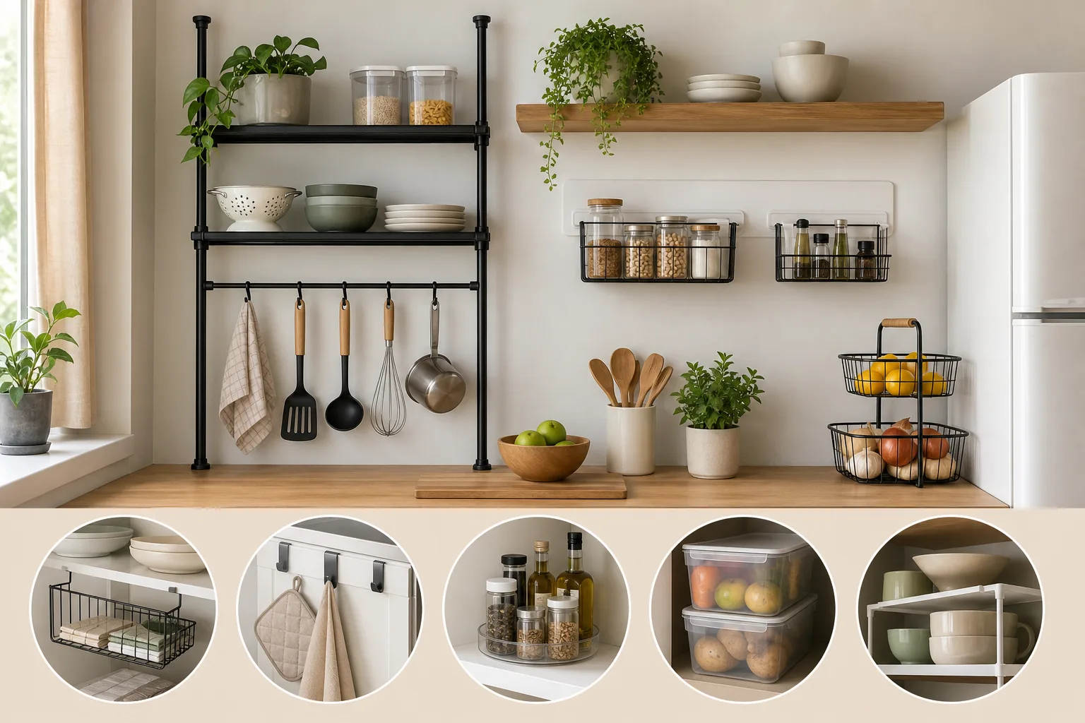 Start With a Damage-Free Storage Plan — Renter Friendly Kitchen Storage Ideas Without Drilling