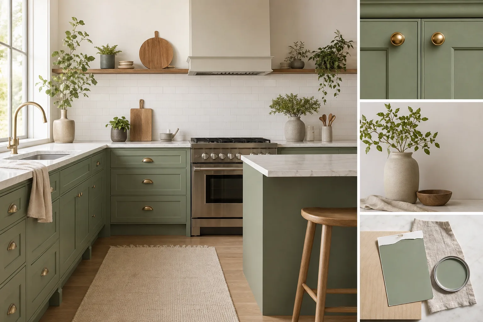 1. Paint Lower Cabinets Sage Green — Sage Green Kitchen Decor Ideas
