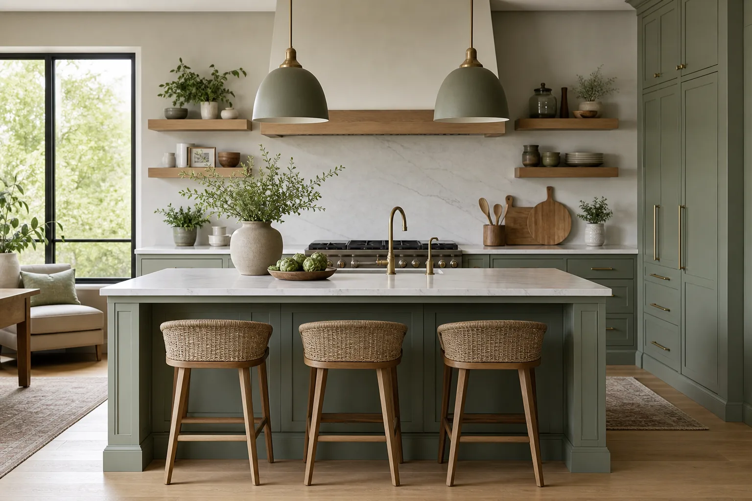 2. Create a Sage Green Kitchen Island Focal Point — Sage Green Kitchen Decor Ideas