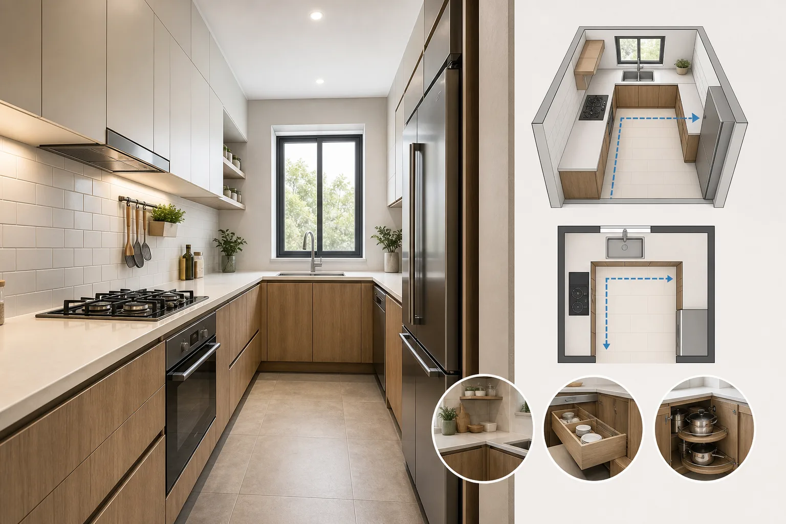 3. Choose an L-Shaped Galley Variation at One End — Small Galley Kitchen Layout Ideas