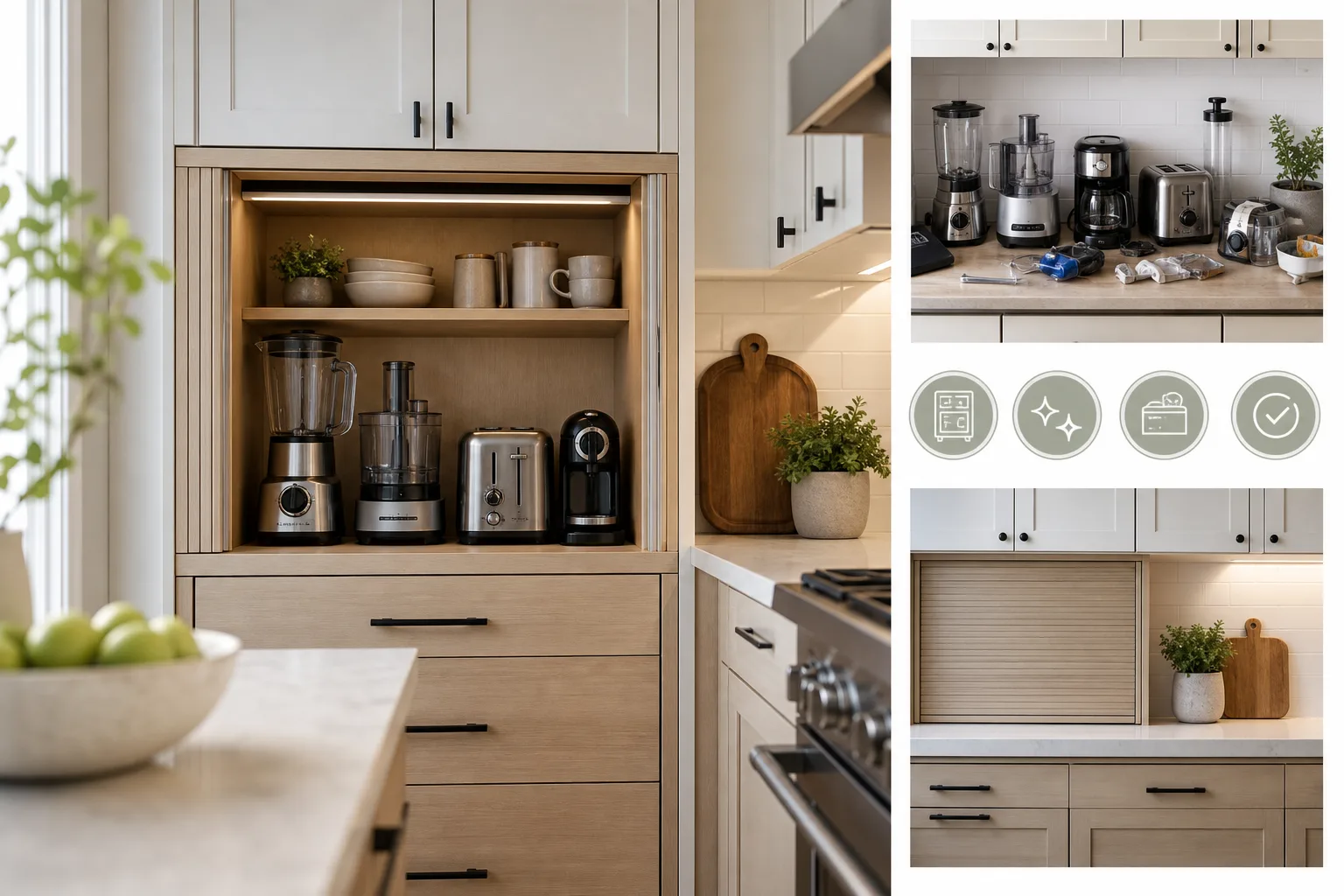Why an Appliance Garage Works So Well in a Small Kitchen — small kitchen appliance garage ideas