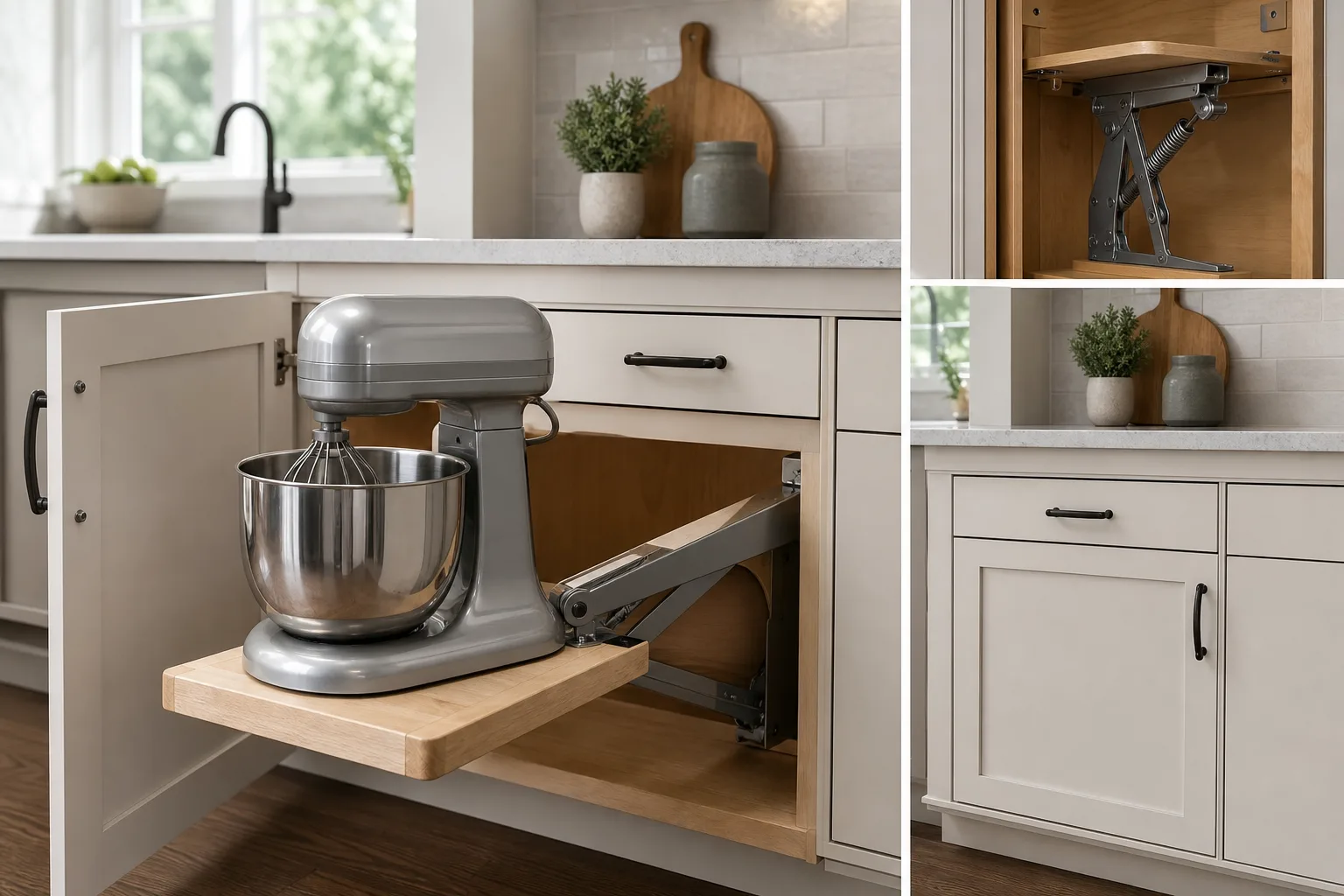 3. Install a Mixer Lift for Heavy Countertop Appliances — Small Kitchen Appliance Storage Ideas