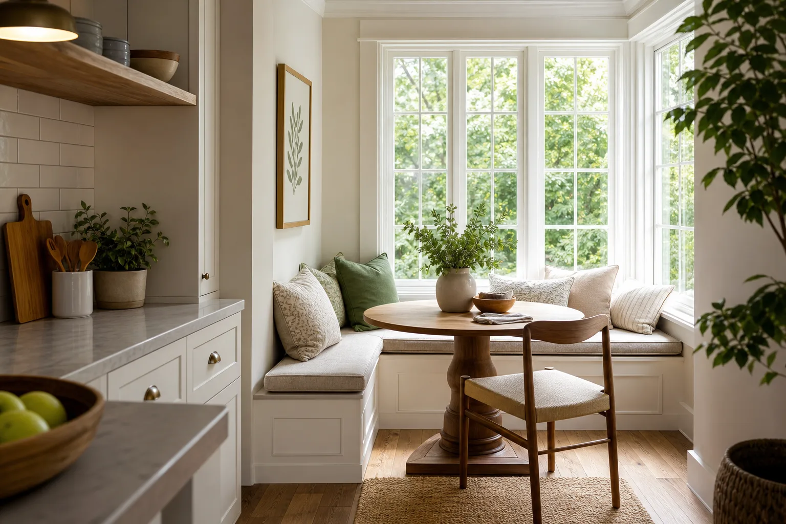 3. Make the Most of a Window Wall — small kitchen breakfast nook ideas