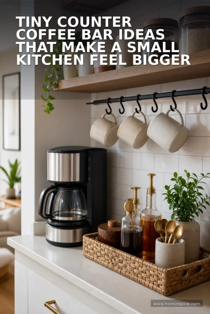 Tiny Counter Coffee Bar Ideas That Make a Small Kitchen Feel Bigger