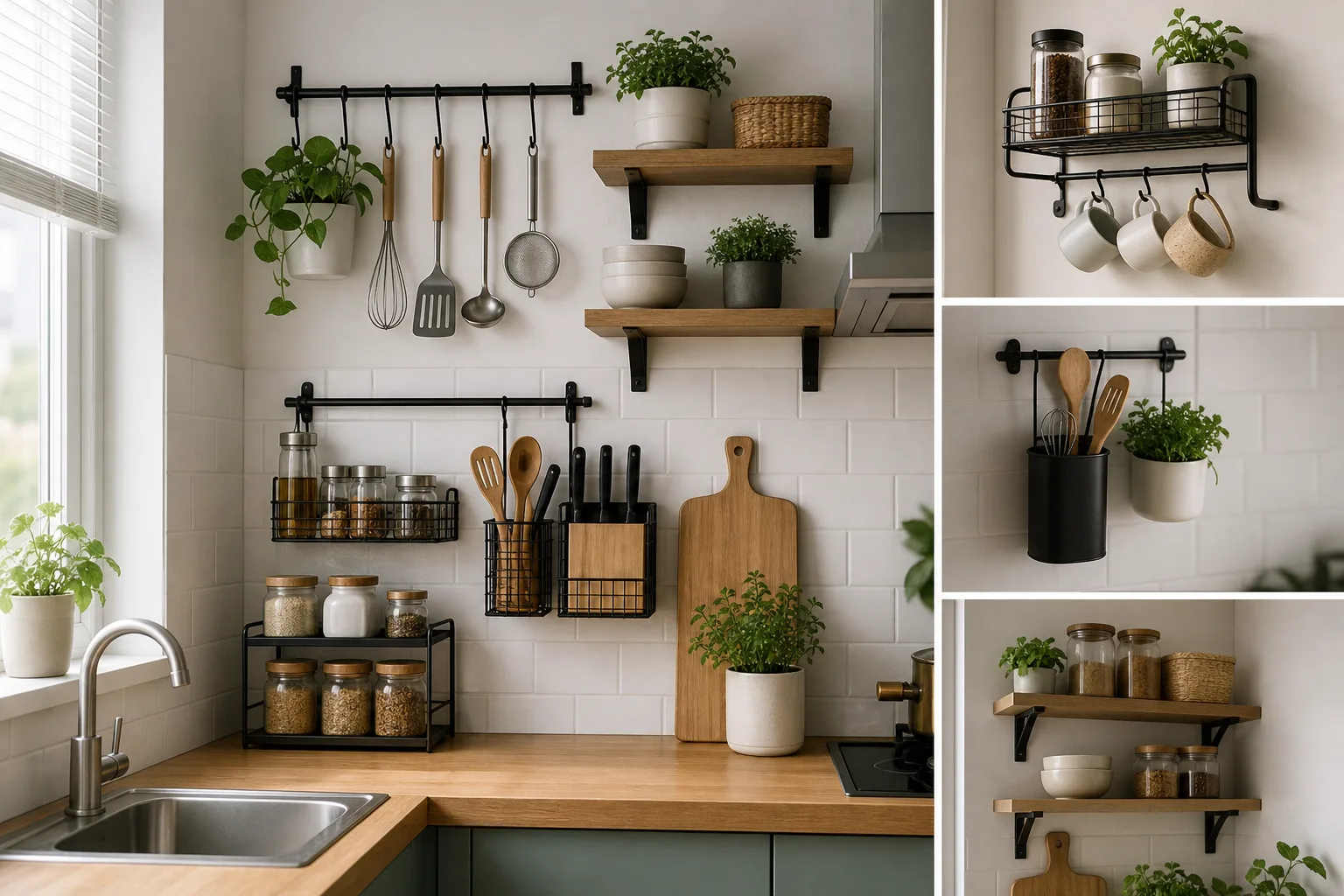 4. Take Advantage of Vertical Space — Small Kitchen Counter Organization Ideas