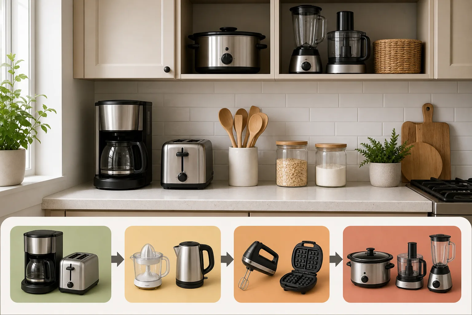 5. Store Appliances by Frequency of Use — Small Kitchen Counter Organization Ideas