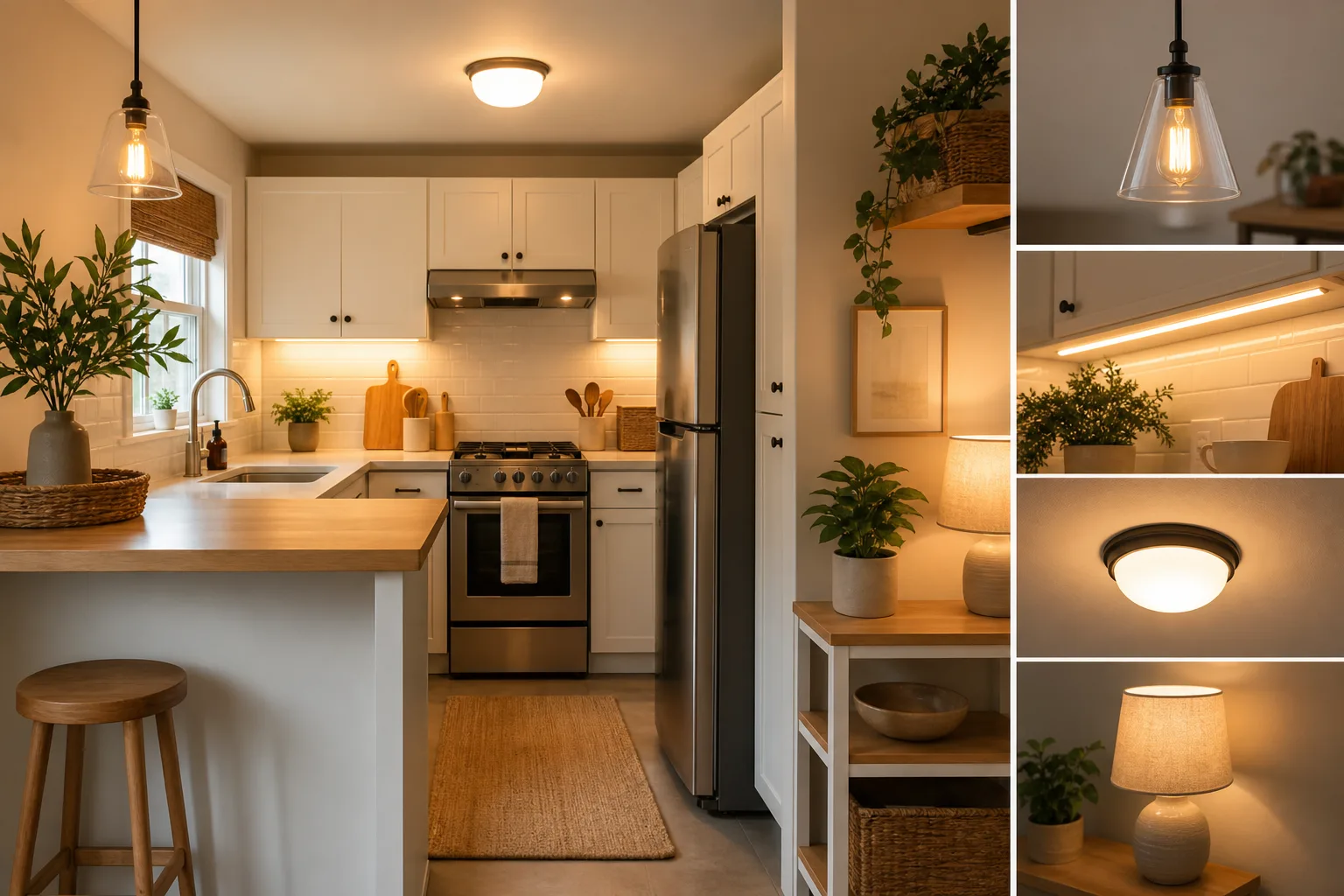 5. Improve Lighting in Layers — small kitchen design ideas on a budget