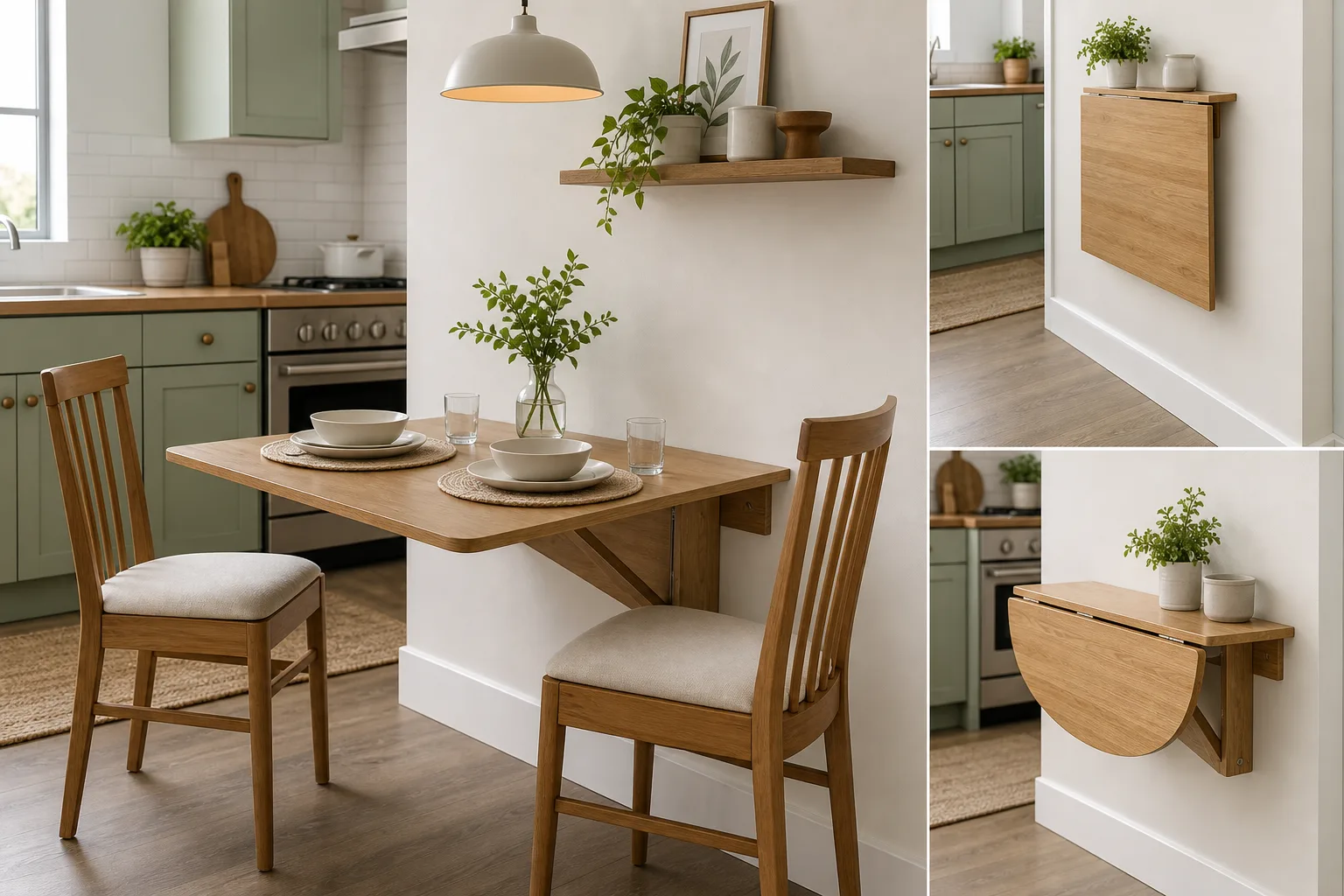 3. Install a Wall-Mounted Drop-Leaf Table — Small Kitchen Dining Area Ideas
