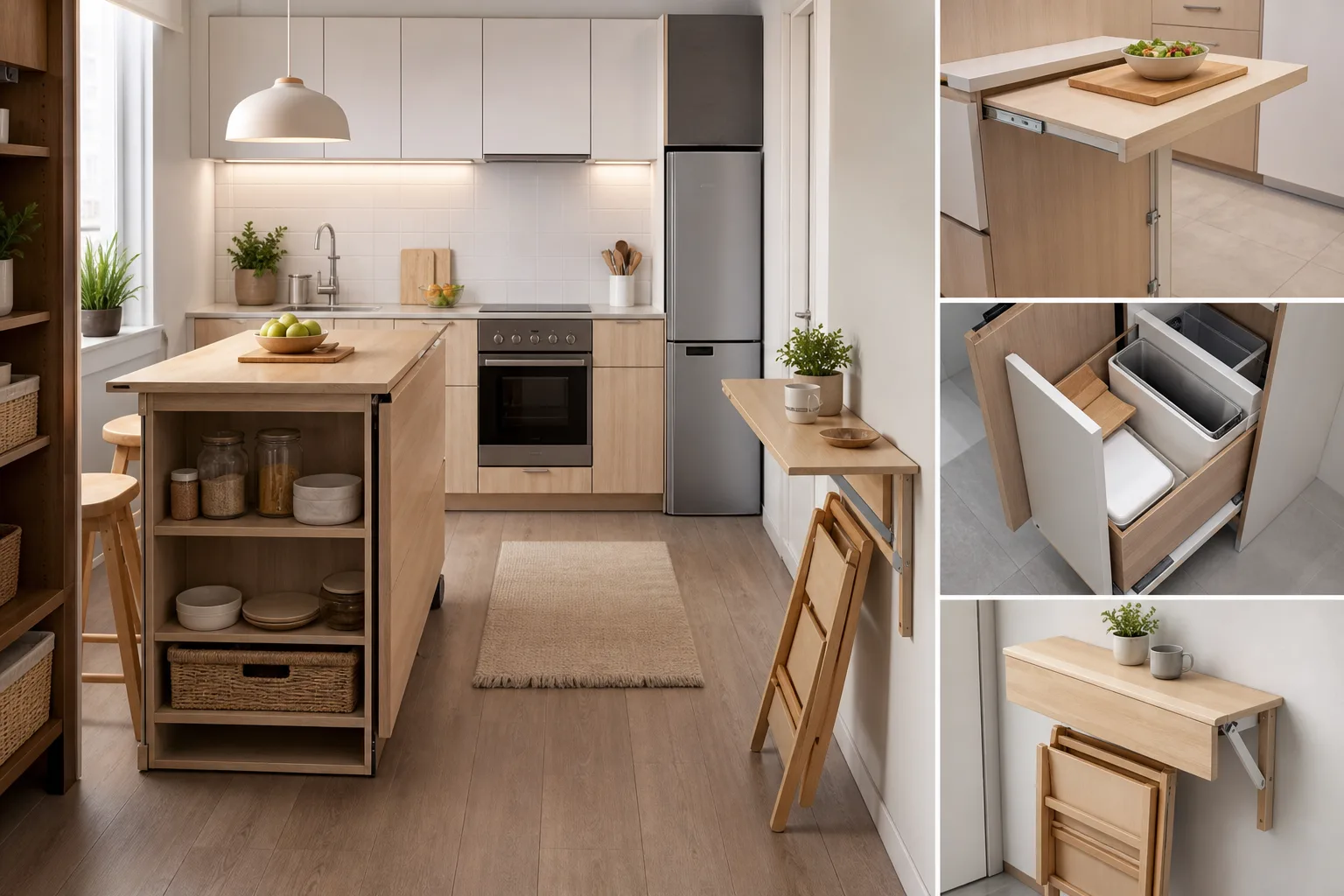 Choose Compact, Double-Duty Furniture — small kitchen ideas for apartments