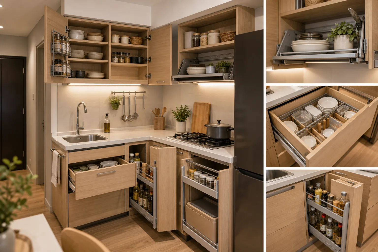 Make Cabinets Work Harder — small kitchen ideas for apartments