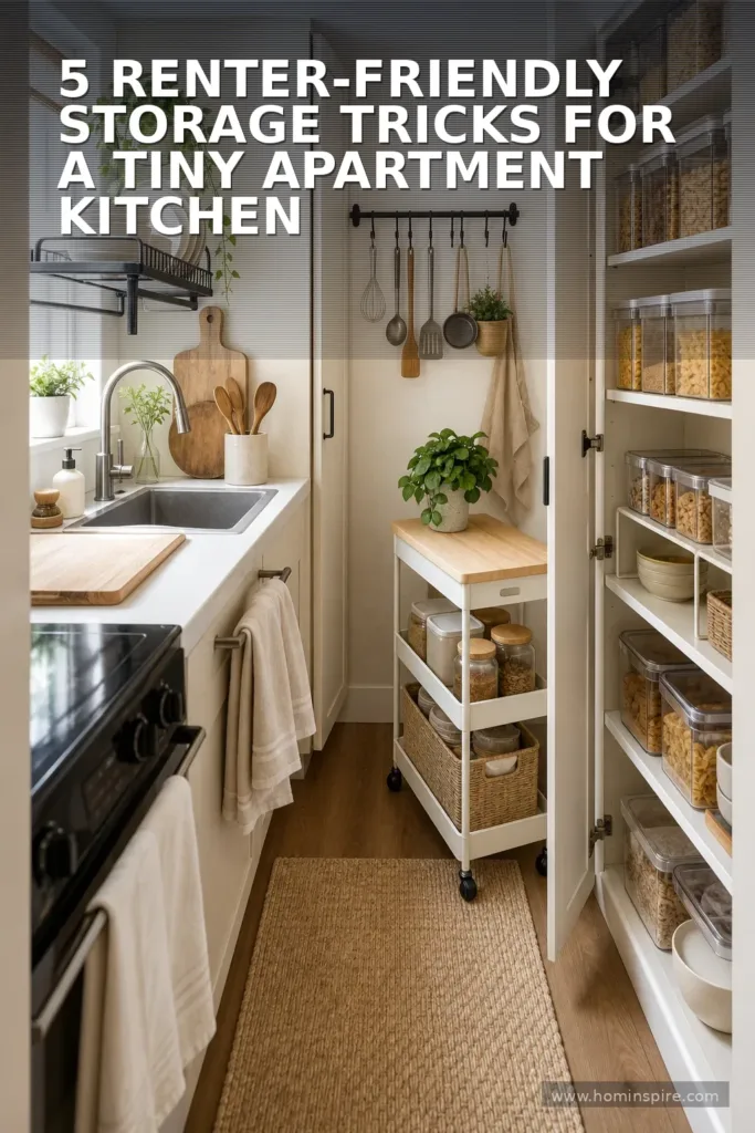 5 Renter-Friendly Storage Tricks for a Tiny Apartment Kitchen
