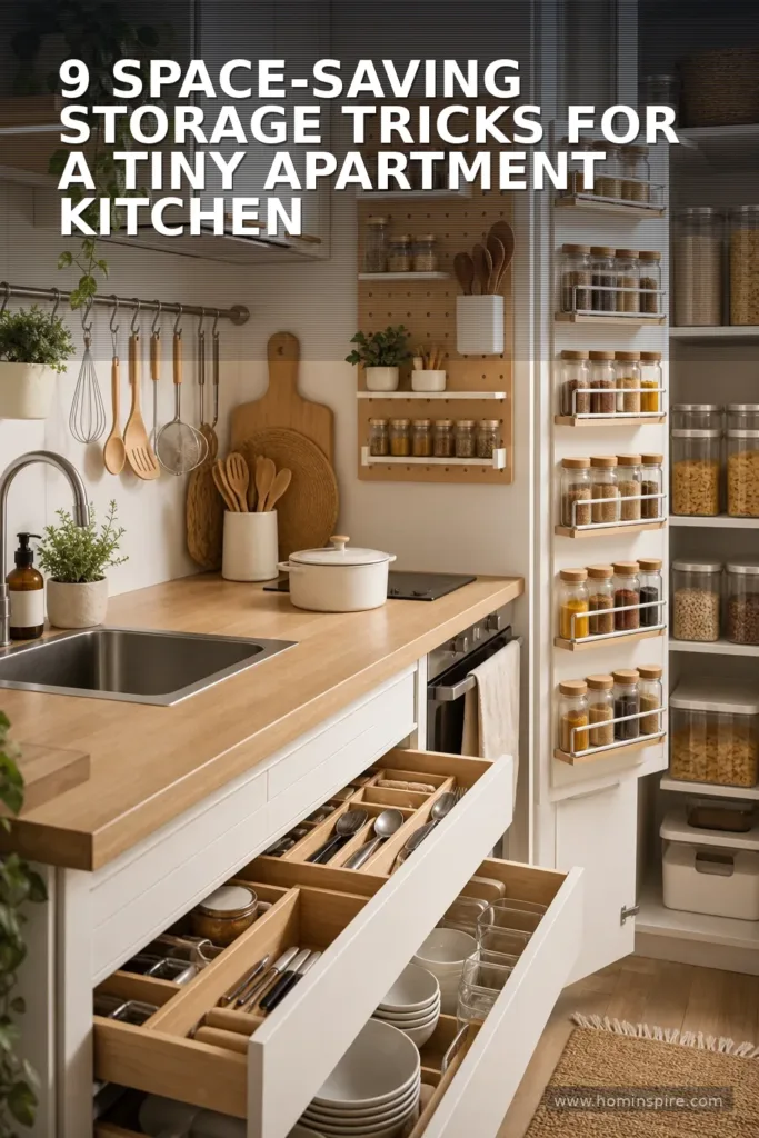 9 Space-Saving Storage Tricks for a Tiny Apartment Kitchen