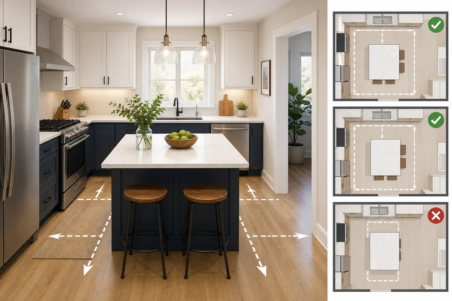 1. Start With the Right Clearance Around the Island — small kitchen ideas with island