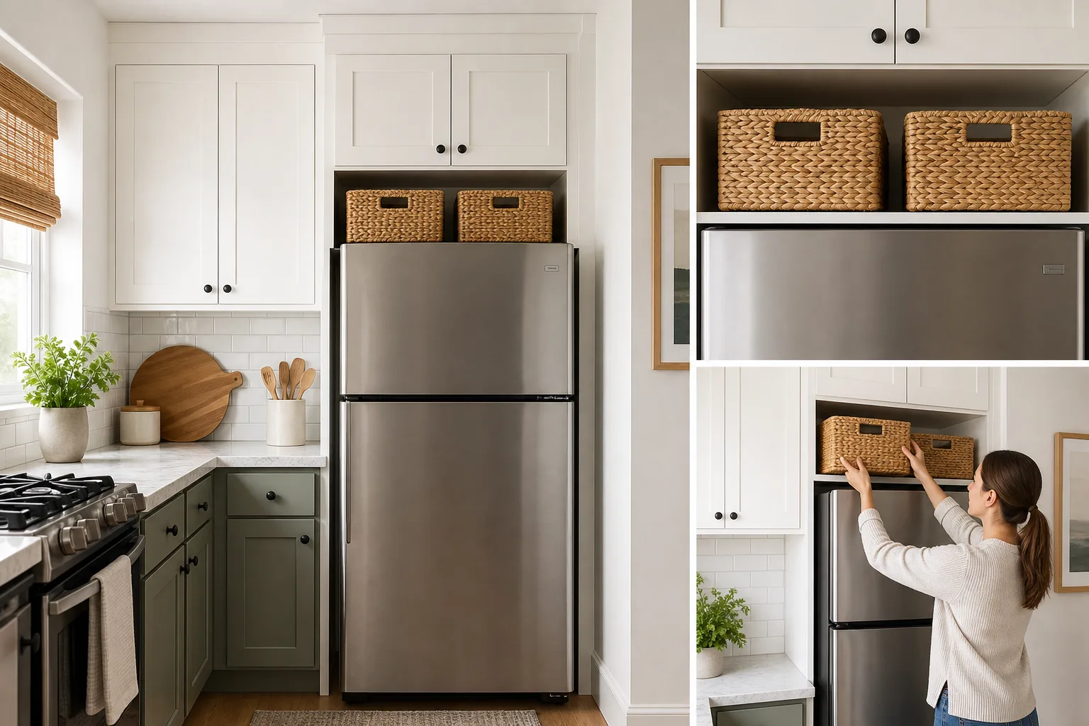 5. Use the Space Above Your Refrigerator — Small Kitchen Ideas With No Pantry