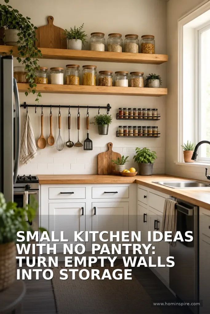Small Kitchen Ideas With No Pantry: Turn Empty Walls Into Storage