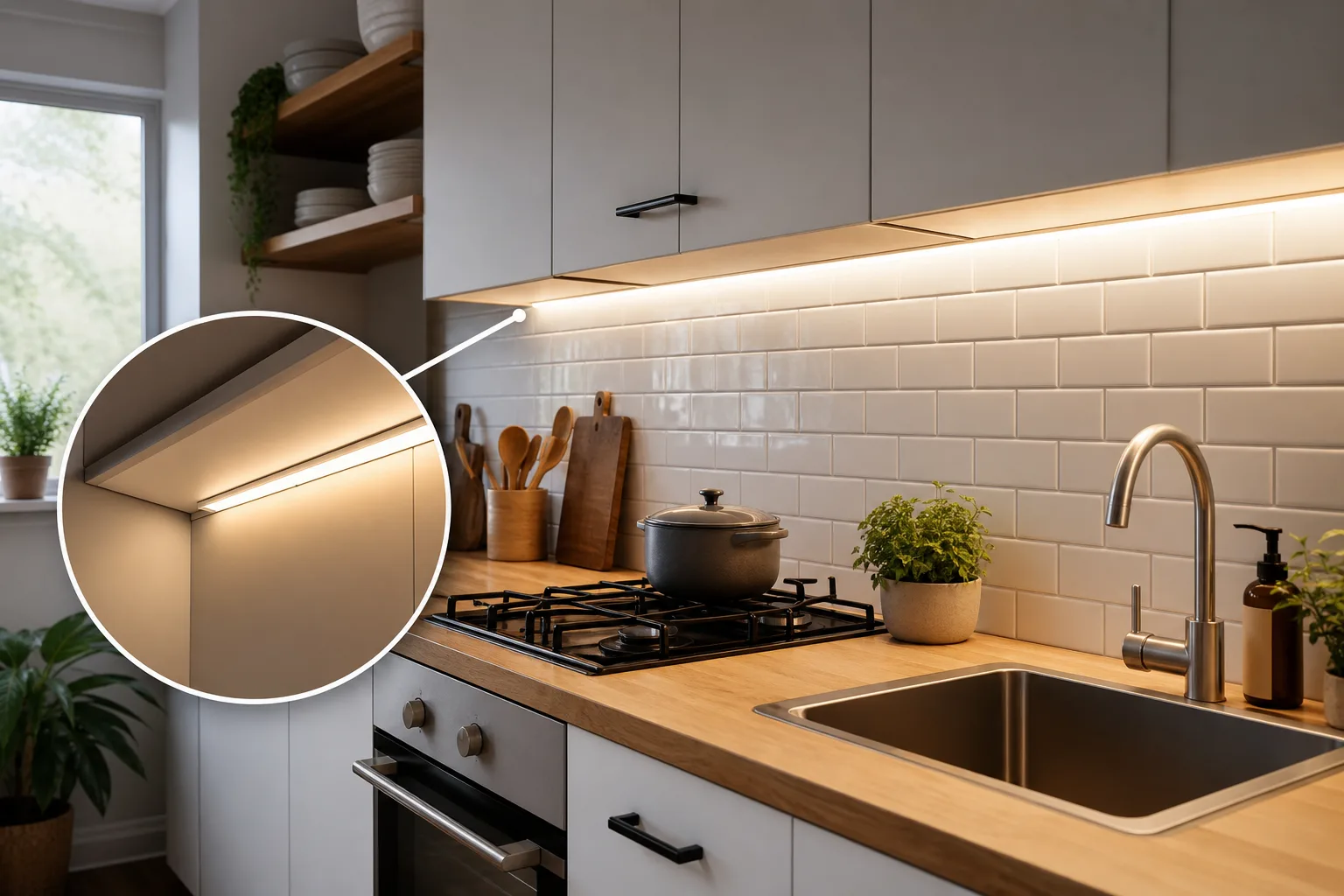 2. Install Under-Cabinet Task Lighting — small kitchen lighting ideas