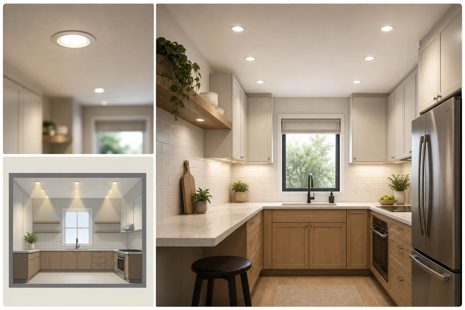 5. Choose Recessed Lights for a Clean, Open Ceiling — small kitchen lighting ideas