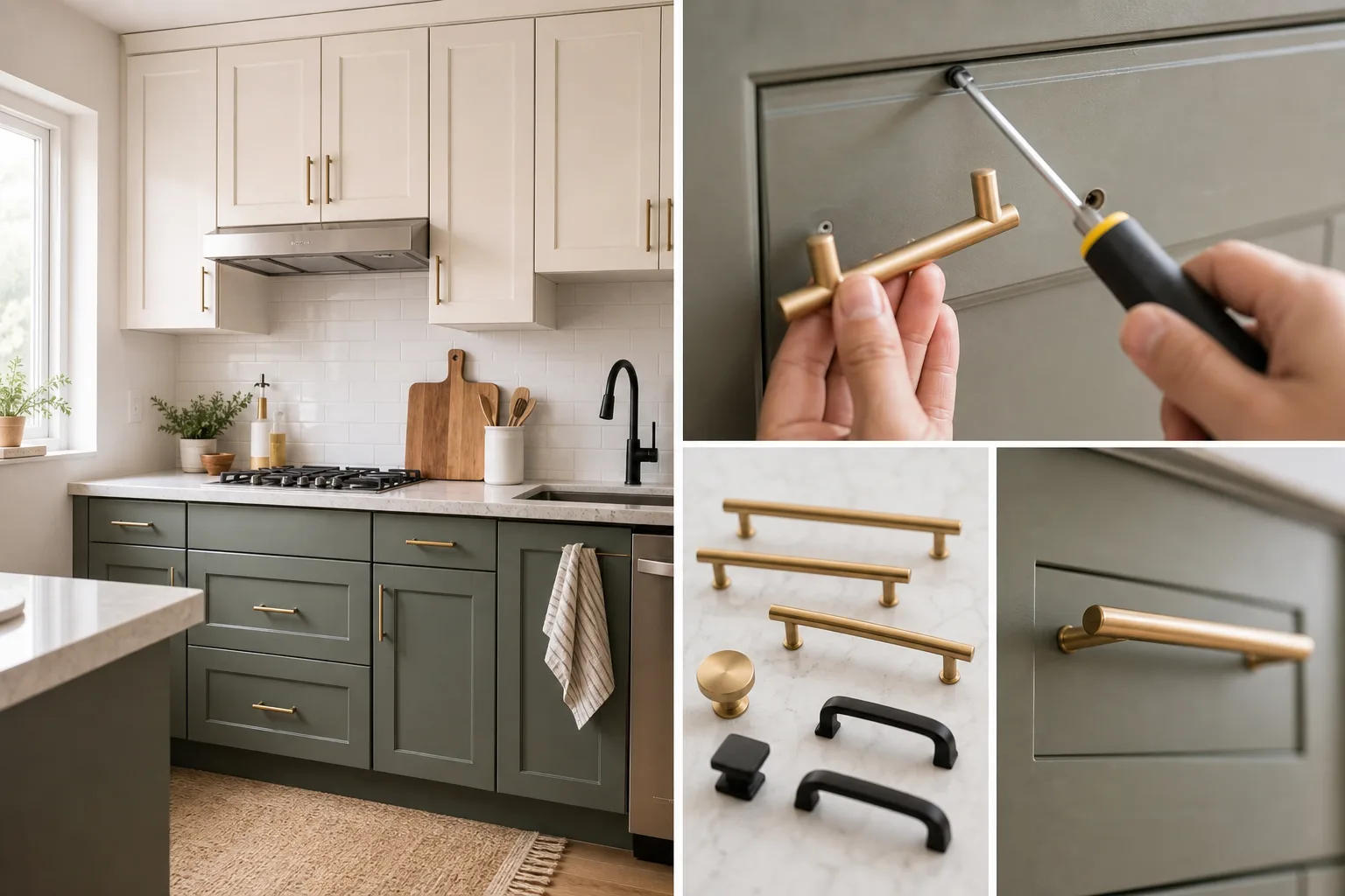 2. Replace Cabinet Hardware for an Instant Upgrade — small kitchen makeover ideas on a low budget