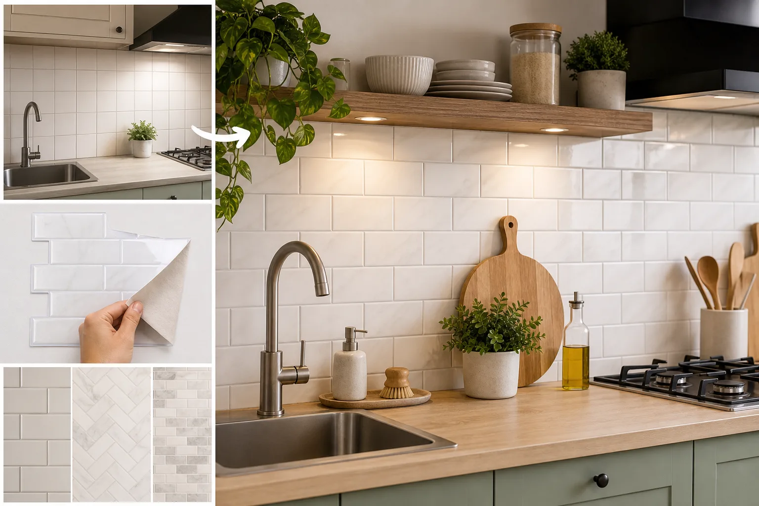 4. Create the Look of a New Backsplash — small kitchen makeover ideas on a low budget