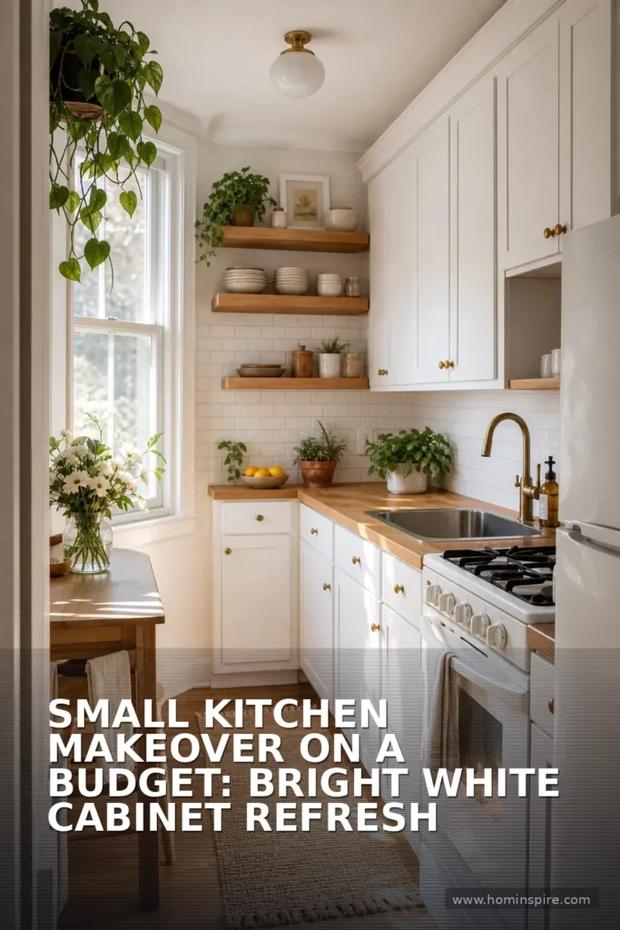 Small Kitchen Makeover on a Budget: Bright White Cabinet Refresh