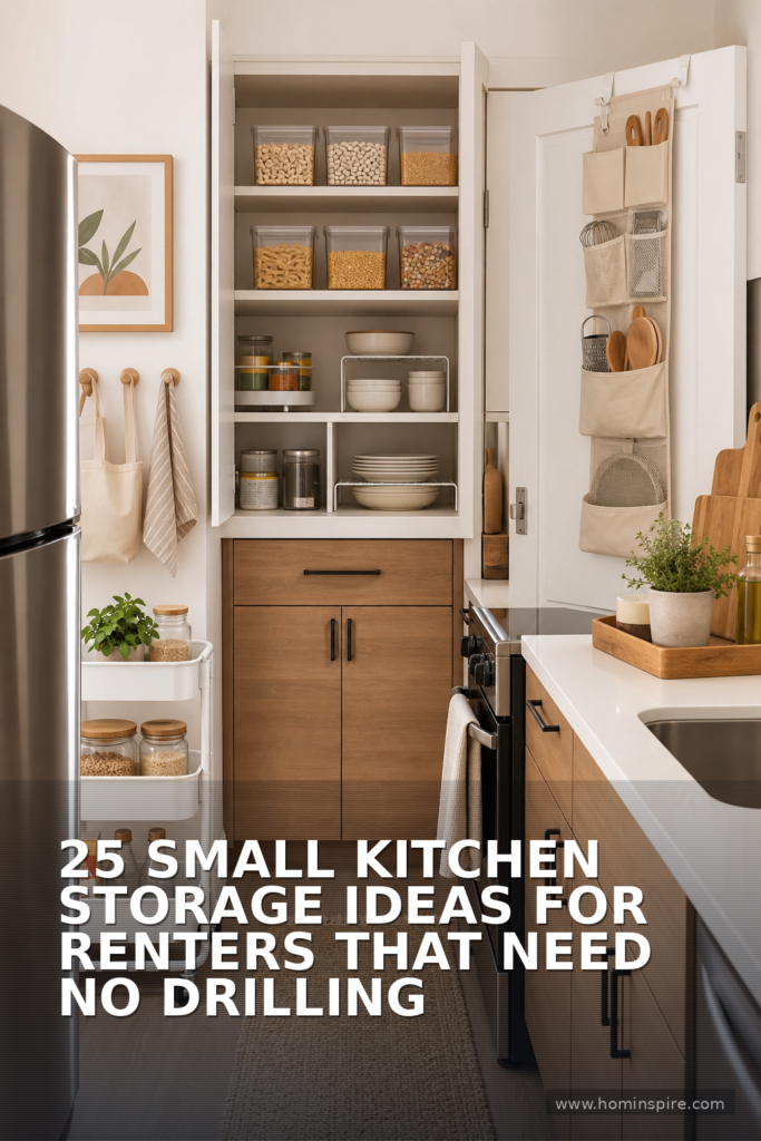 25 Small Kitchen Storage Ideas for Renters That Need No Drilling